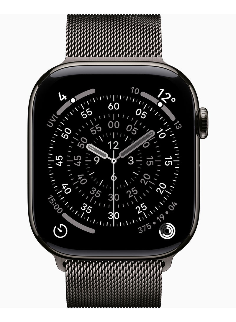 Apple Watch Series 11 GPS + Cellular 46mm (Middle East Version) Slate Titanium Case With Slate Milanese Loop - S/M - Image 2