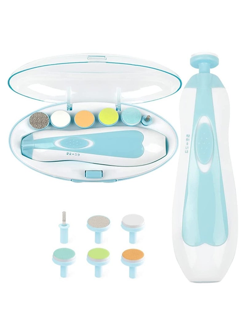 Baby Electric Nail File Drill for Baby No Sharp Claws Hurt, Nail Care Professional Manicure Pedicure System for Beauty Nail Art, 6 in 1 Safety Cutter Trimmer Clipper for Toes and Fingers - Image 1