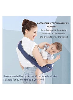 erorex Carrier, Portable Adjustable Child Sling, Ergonomic One Shoulder Labor Saving Polyester Half Wrapped Toddler Sling with Anti-Slip Particles, for Children 6-36 Months (Blue)  - Image 4