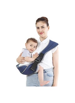 erorex Carrier, Portable Adjustable Child Sling, Ergonomic One Shoulder Labor Saving Polyester Half Wrapped Toddler Sling with Anti-Slip Particles, for Children 6-36 Months (Blue)  - Image 1