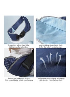 erorex Carrier, Portable Adjustable Child Sling, Ergonomic One Shoulder Labor Saving Polyester Half Wrapped Toddler Sling with Anti-Slip Particles, for Children 6-36 Months (Blue)  - Image 2