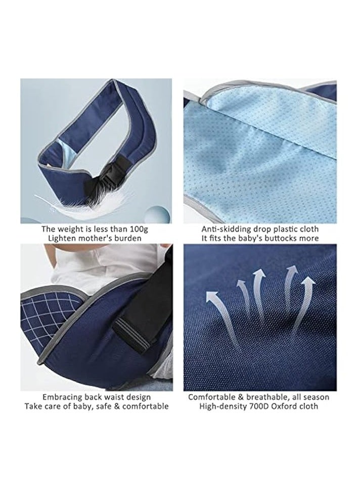 erorex - Carrier, Portable Adjustable Child Sling, Ergonomic One Shoulder Labor Saving Polyester Half Wrapped Toddler Sling with Anti-Slip Particles, for Children 6-36 Months (Blue) - Image 1
