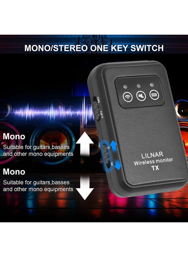 Generic - 2.4G Wireless In Ear Monitor System Wireless IEM System with Transmitter Receiver Automatic Pairing Professional In Ear Monitor - Image 1