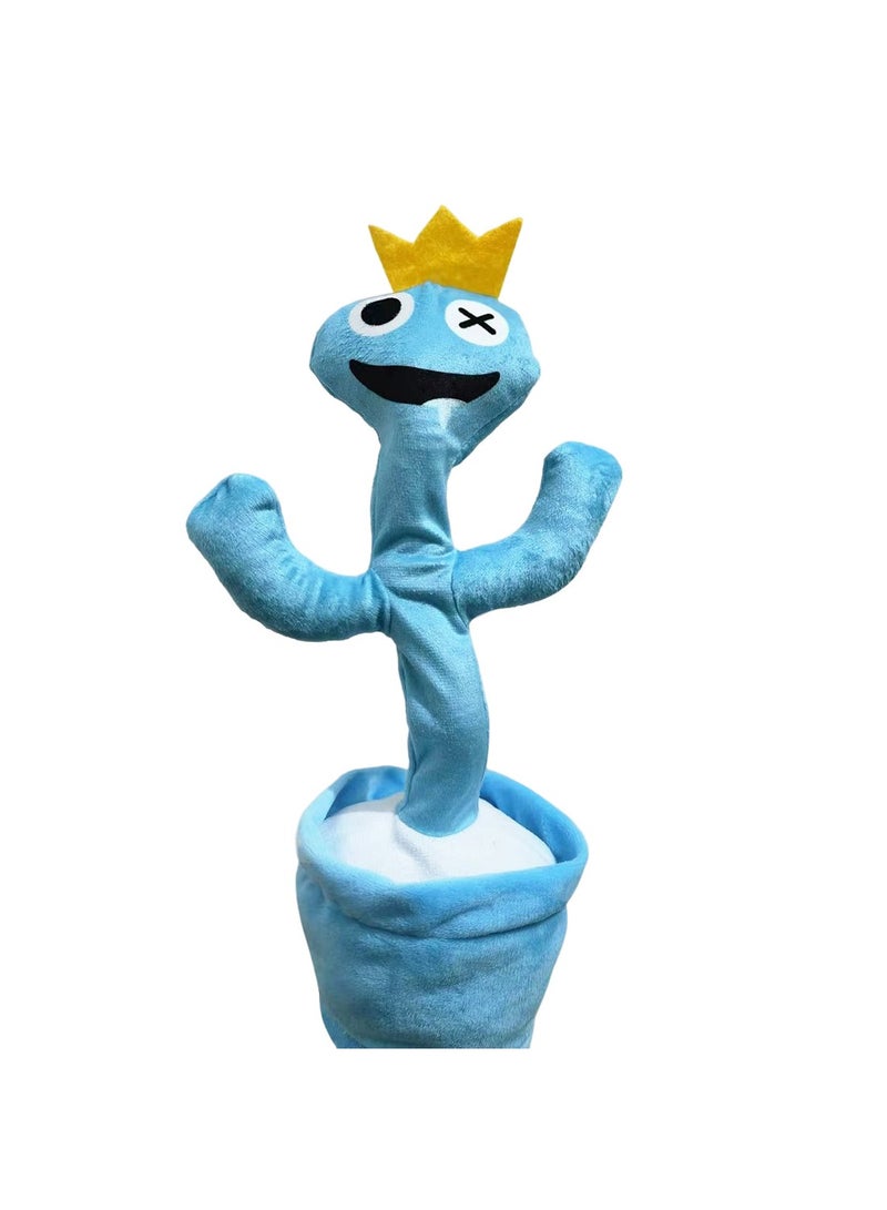 1 Piece Cute Blue Drooling Monster Dancing And Twisting Music Children's Plush Toy Blue Drooling Monster Shape Singing And Dancing With Recording Children's Toy  - Image 1