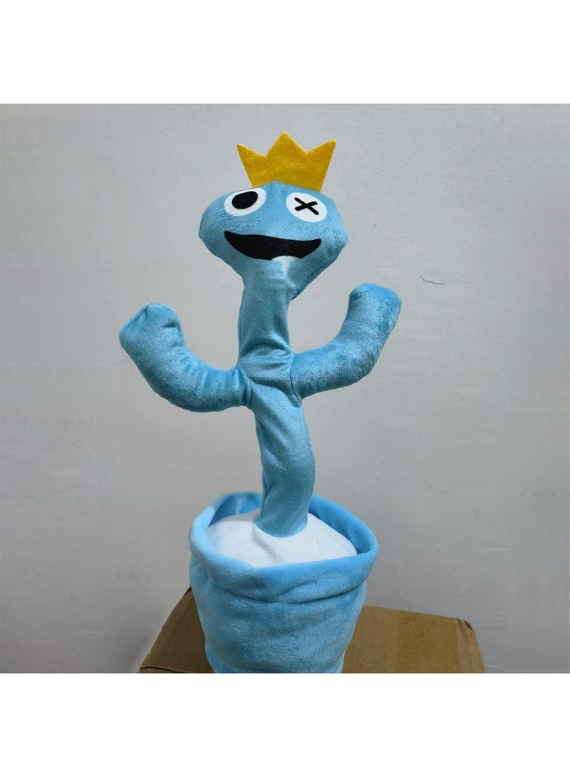 1 Piece Cute Blue Drooling Monster Dancing And Twisting Music Children's Plush Toy Blue Drooling Monster Shape Singing And Dancing With Recording Children's Toy  - Image 2