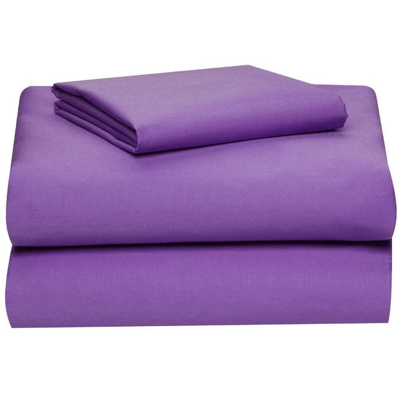 DESTINY CRESCENT BED Full XL 100% Microfiber Double Brushed Sheet Set - Extra-Soft  Breathable & Wrinkle-Free - 15"" Deep Pockets  54"" x 80"" - Ideal for Extra Long Full Beds - 4PC Set (Full XL  Purple)