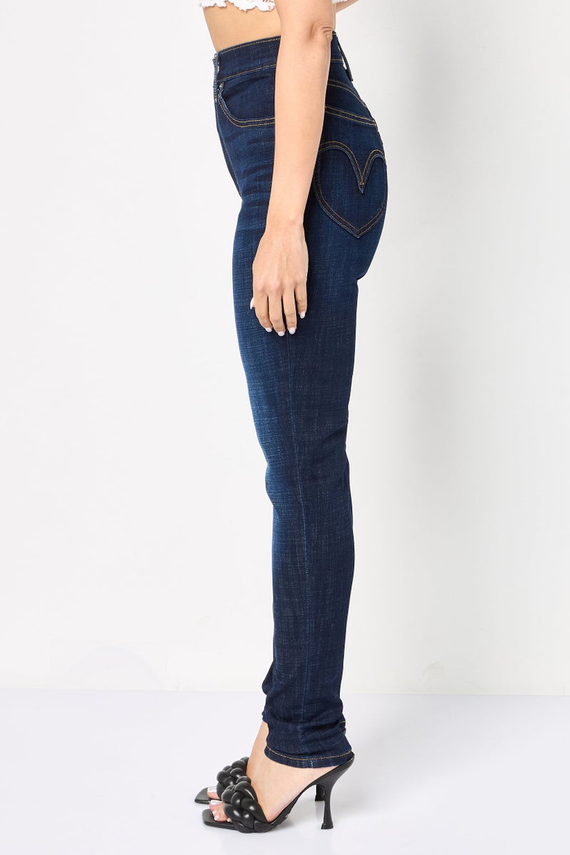 Levi's Women Slim Fit Washed Stretchable Denim, Blue - Image 3