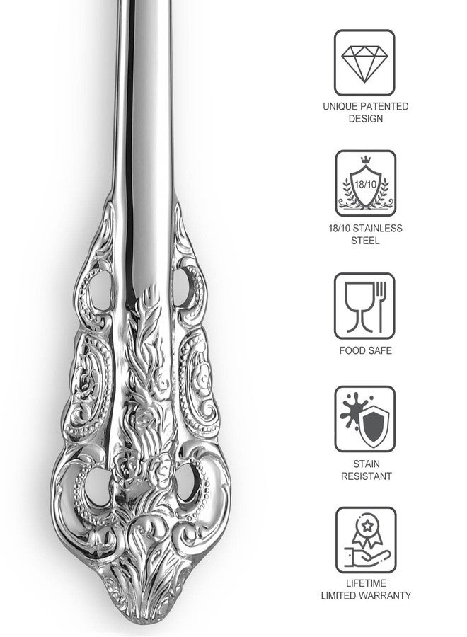 KEAWELL Premium Luxury 4-Piece 6" Tea Spoon Set, 18/10 Stainless Steel, Vintage Coffee Espresso Demitasse Spoons, Smooth Edges, Dishwasher Safe (Silver) - Image 3