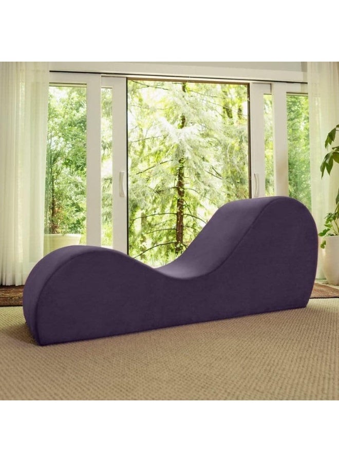 Generic Stylish Velvet S-Shape Sofa Modern Yoga Chaise Lounge Comfort with Vintage Charm  - Image 1