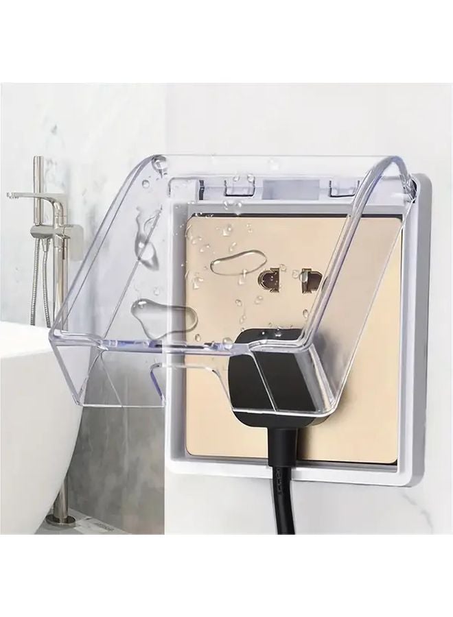 2pcs Waterproof Socket Covers Outdoor Self Adhesive Safety Plug Protectors for Home Kitchen - Image 3