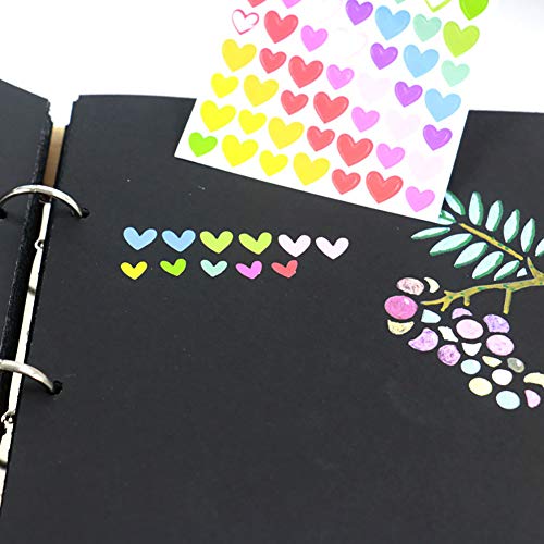 JHere Kids Adhesive Sticker Dots Heart Stars Decorative Labels Sticker Set for Craft Scrapbook, Diary, Album - 3 Styles, Total 18 Sheets - Image 2