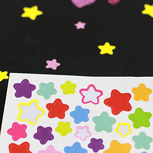 JHere Kids Adhesive Sticker Dots Heart Stars Decorative Labels Sticker Set for Craft Scrapbook, Diary, Album - 3 Styles, Total 18 Sheets - Image 3