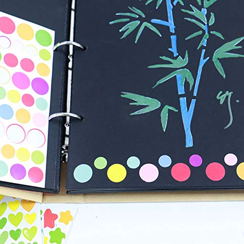 JHere Kids Adhesive Sticker Dots Heart Stars Decorative Labels Sticker Set for Craft Scrapbook, Diary, Album - 3 Styles, Total 18 Sheets - Image 4