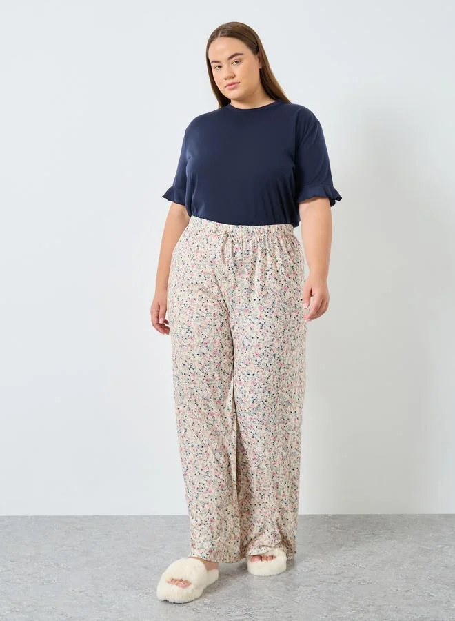 Styli Styli Plus Size Women Floral Print Top and Pyjama Set