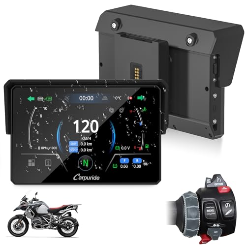 CARPURIDE W502BS for BMW Motorcycle CarPlay Android Auto Dual Bluetooth 5 Waterproof GPS Navigation Screen Data Reading Native Wonder TPMS Light Sensor Music Sharing Intercom 16Pin - Image 1