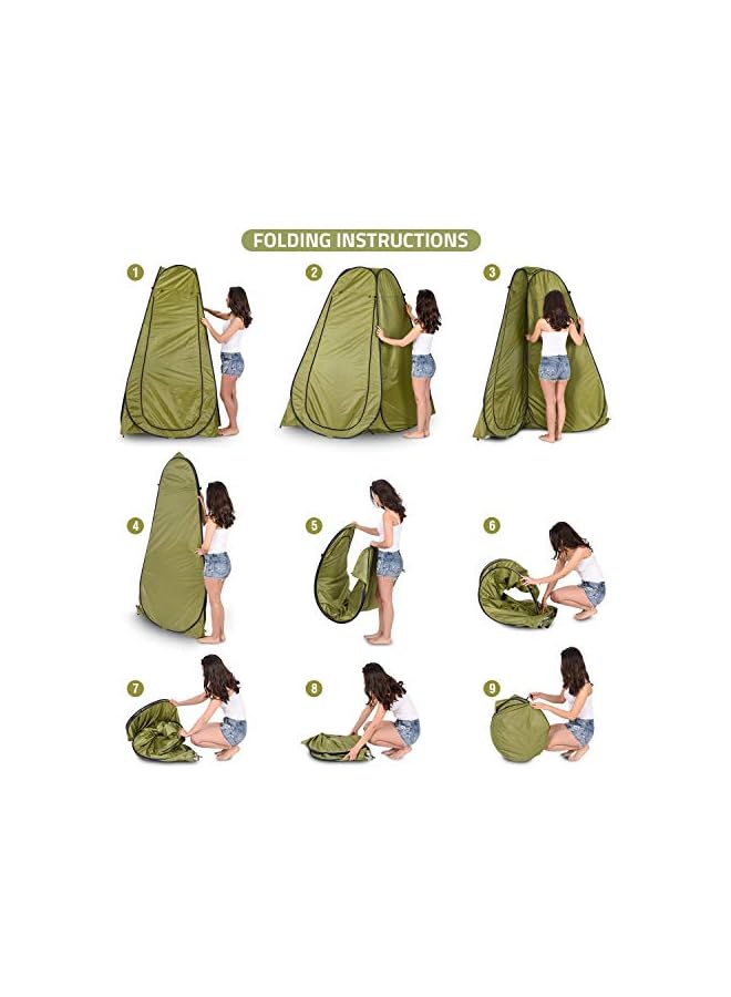 PROMASS Pop Up Privacy Tent, Instant Portable Outdoor Shower Tent, Camp Toilet, Changing Room, Rain Shelter with Window for Camping and Beach, Easy Set Up, Foldable with Carry Bag - Image 5