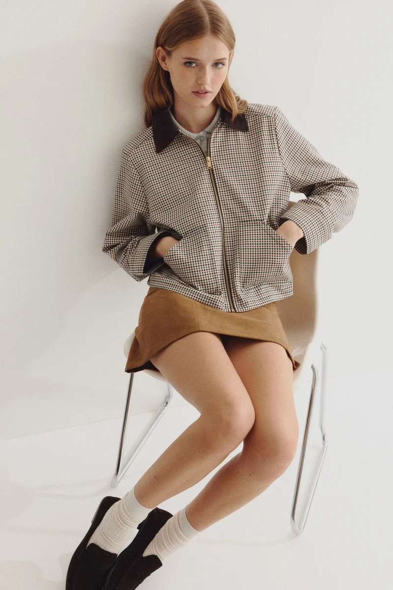 H&M Corduroy-collar twill jacket