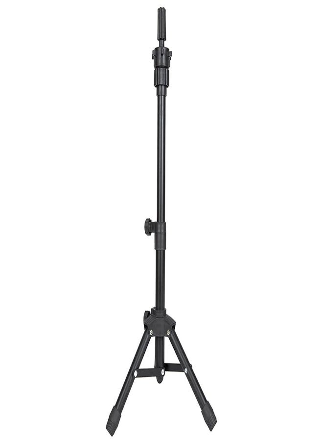 Rapidsflow Wig Tripod Stand - Sleek Black, Adjustable 38-64 cm, 360° Rotating Head, Stainless Steel Dummy Holder, Octagon Knobs, Portable Wig Stand for Salon, Home, Academy & Photography - Image 1