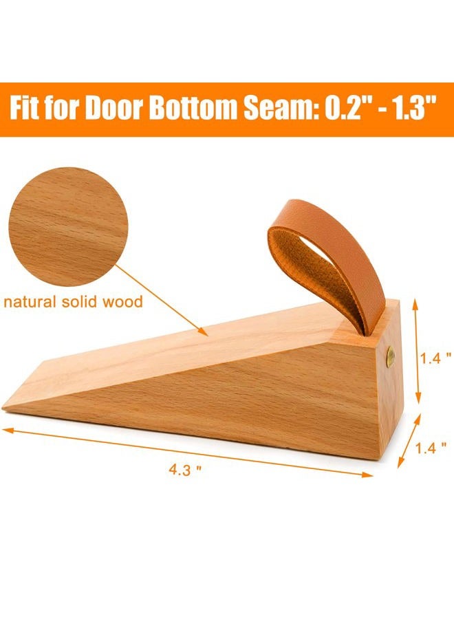 e-Times Wood Door Stopper, Solid Wooden Non-Slip Door Wedges, Sturdy and Durable Door Stop Wedge, Door Stopper Fit for Door Bottom Seam (0.2" - 1.3") 1 Pack - Image 3