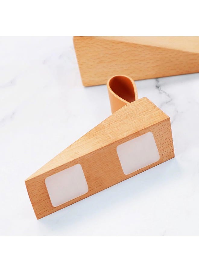 e-Times Wood Door Stopper, Solid Wooden Non-Slip Door Wedges, Sturdy and Durable Door Stop Wedge, Door Stopper Fit for Door Bottom Seam (0.2" - 1.3") 1 Pack - Image 4