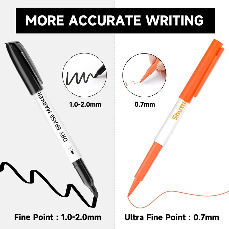 Shuttle Art Ultra Fine Dry Erase Markers, 15 Colors Whiteboard Markers with Erase, Dry Erase Markers Perfect For Writing on Whiteboards, Dry-Erase Boards,Mirrors for School Office Home - Image 5