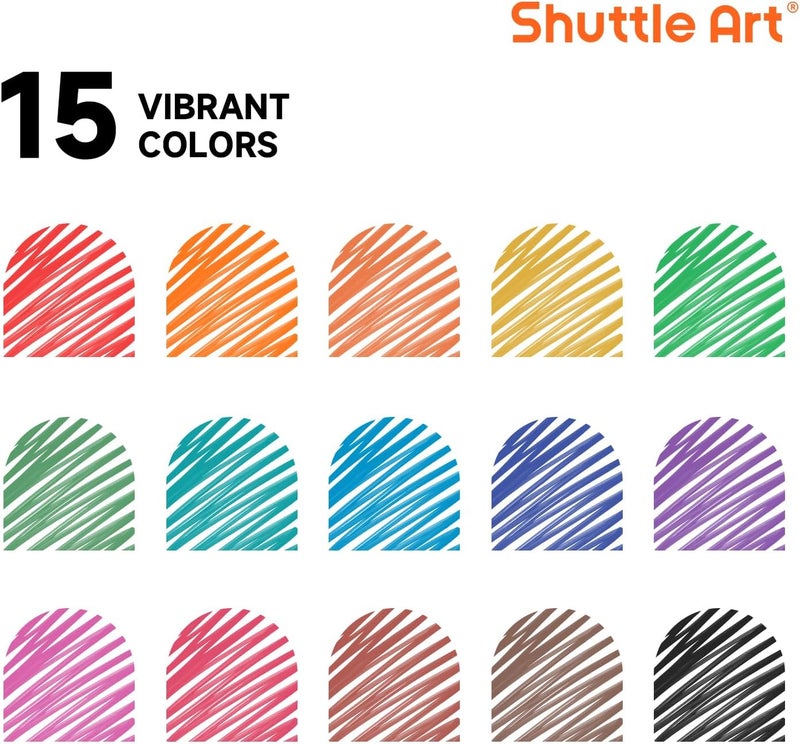 Shuttle Art Ultra Fine Dry Erase Markers, 15 Colors Whiteboard Markers with Erase, Dry Erase Markers Perfect For Writing on Whiteboards, Dry-Erase Boards,Mirrors for School Office Home - Image 3