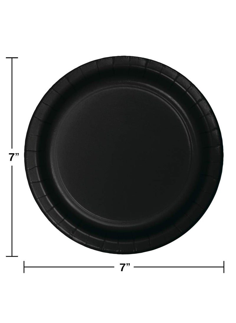 CREATIVE CONVERTING Creative Converting Value Pack Dessert Round Paper Plates, 7", Black Velvet  - Image 2