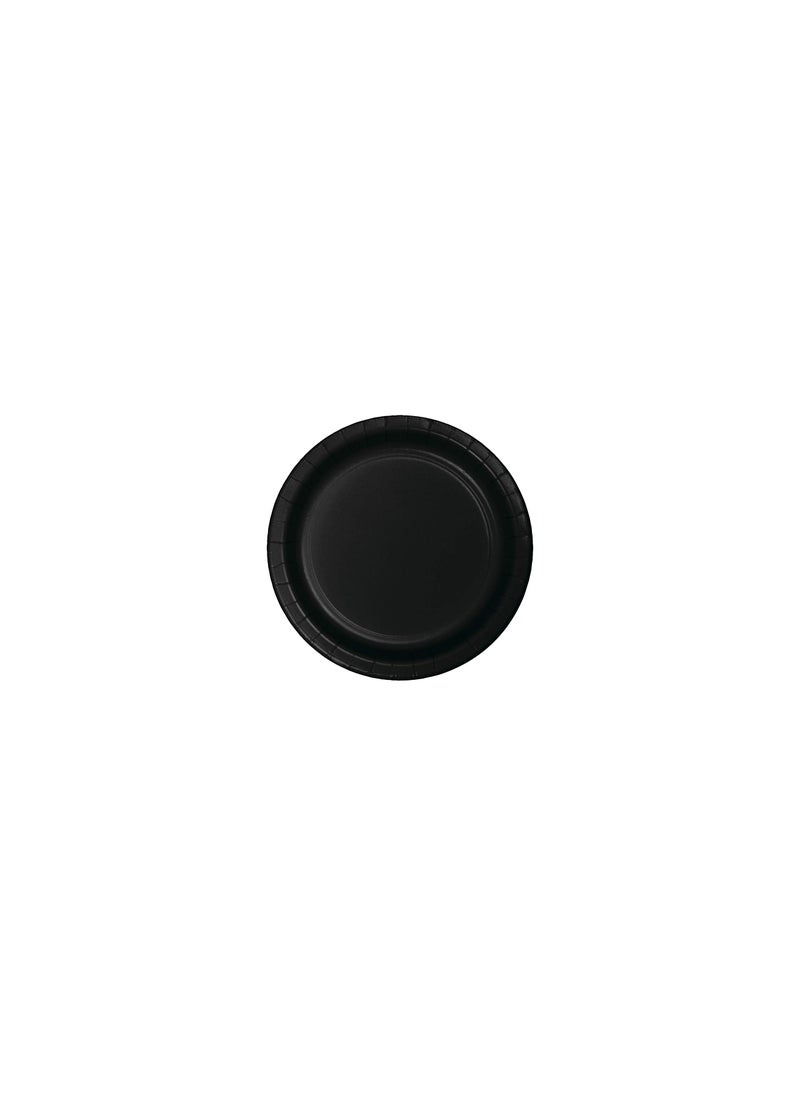 CREATIVE CONVERTING Creative Converting Value Pack Dessert Round Paper Plates, 7", Black Velvet  - Image 1