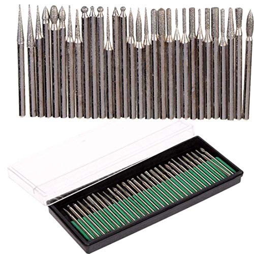 DIY Crafts 30 Pieces Rotary Tool Bits – Diamond Tipped Deburring and Engraving Set – For a Range of Surfaces in a Variety of Sizes (Shape No # 1, Diamond Burr) - Image 5