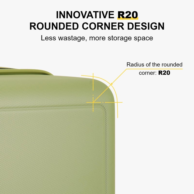 LEVEL8 Carry on Luggage Airline Approved with Spinner Wheels, Lightweight Luminous Textured Travel Bags for Women Men, Tsa Lock Cabin Suitcase, 20 Inch, Pickle Green - Image 5