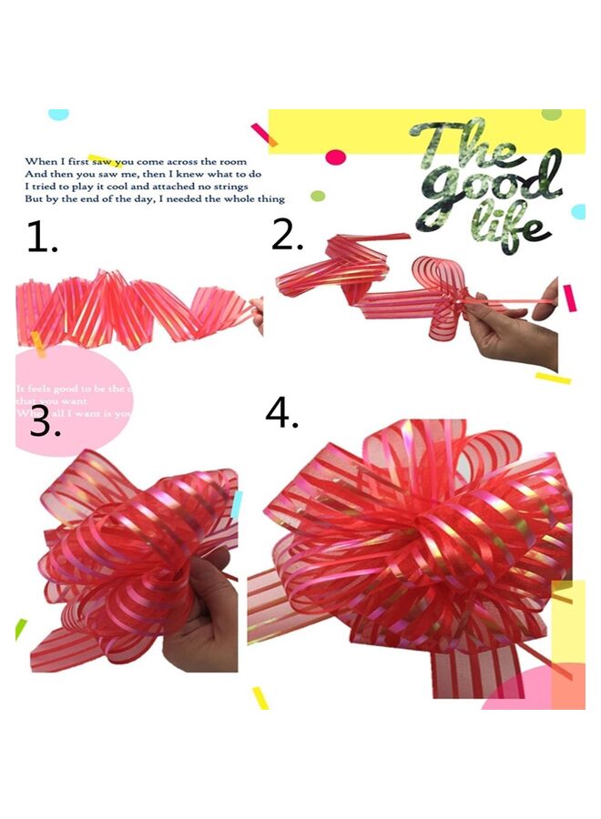 5 PCS Large pull bows, 6" Gift Bow for wrapping gift wedding ribbon bows or flower decorations, Christmas party birthday Valentine's Day gift wrapping(WHITE) - Image 3