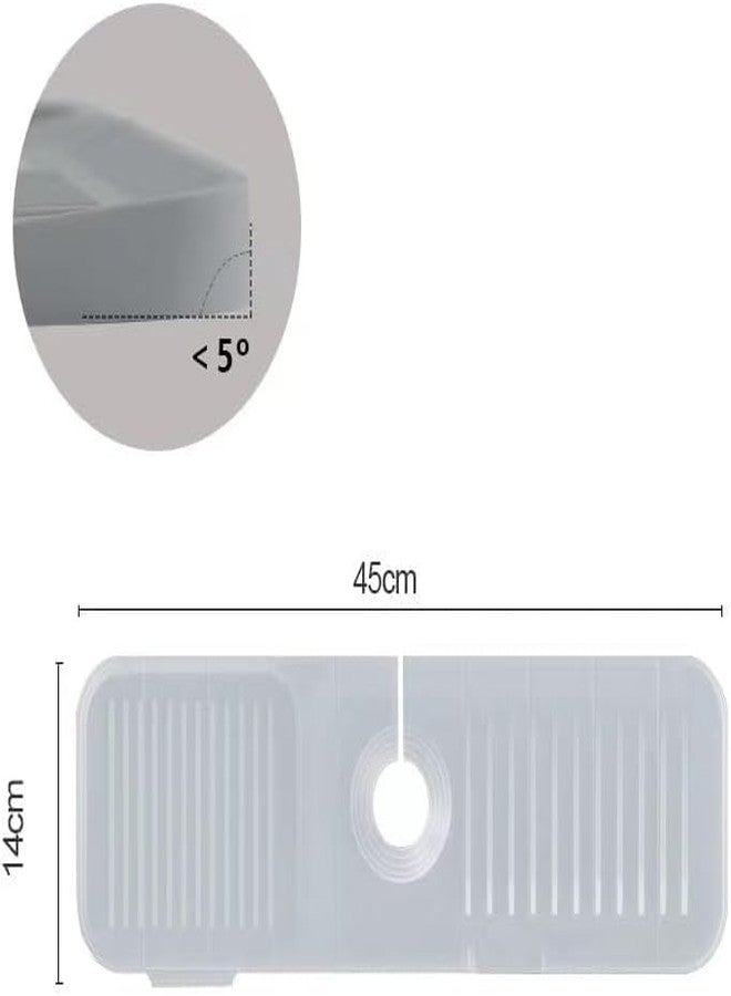 BEING CART 3-in-1 Transparent Kitchen Sink Splash Guard 14x3.9 Inches | Silicone Faucet Protector Mat with 5 Degree Ramp | Anti Splash Barrier for Sink Counter, Bathroom, and RV Use - Image 3