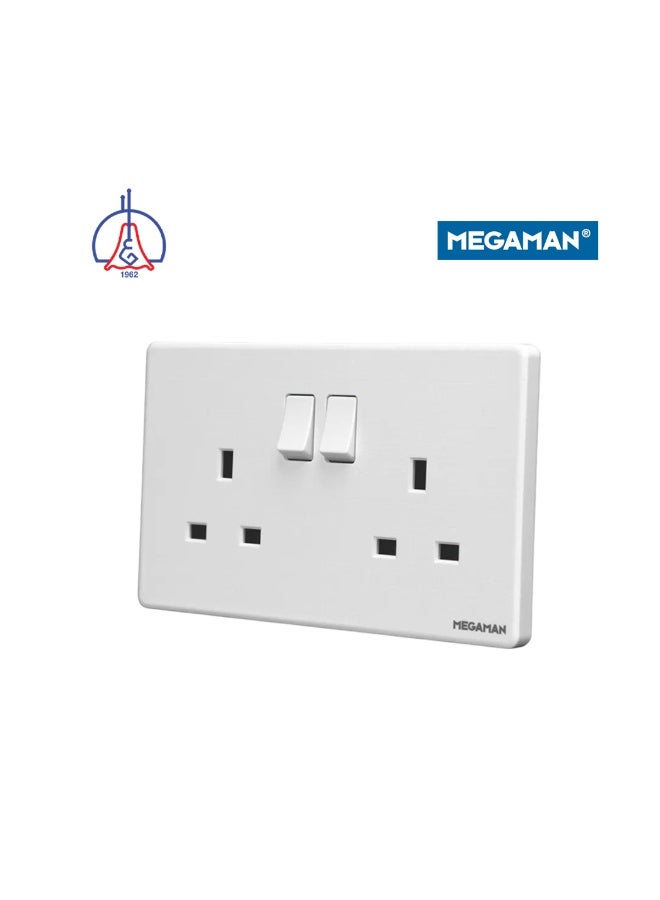 Megaman Double Switched Socket 2Gang 13Amp - White - Image 2