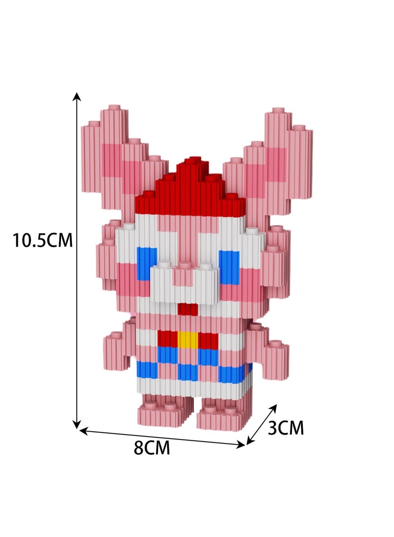 Miniature Small Particle Puzzle Building Blocks Gift Children's Educational Toy Puzzle (Pink Bunny) - Image 2