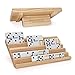 plusvivo Domino Racks Set of 2 Wooden Domino Trays Holders Organizer for Mexican Train and Other Dominoes Games 10 x 55 x 079 Inches Dominoes NOT Included - Image 2