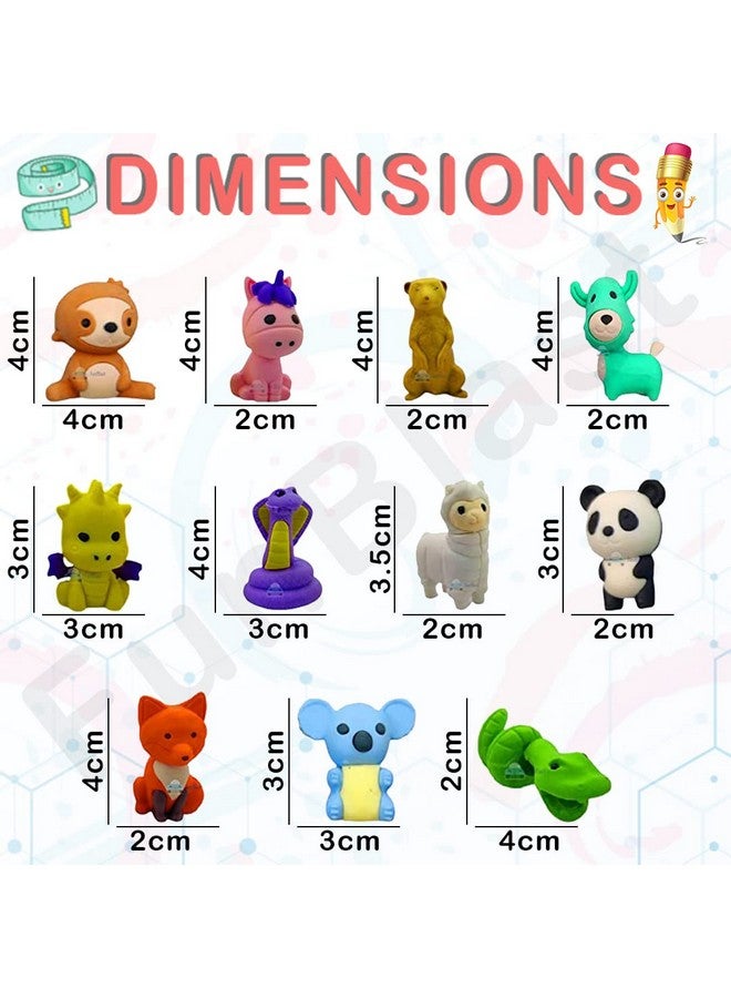 فنبلاست ممحاة فن بلاست الكرتونية للأطفال بأشكال مختلفة - مجموعة أدوات مدرسية للأطفال/ممحاة بطابع حيوانات، هدية عيد ميلاد للأولاد والبنات والأطفال (عبوة من 10 قطع؛ متعددة الألوان) - Image 3