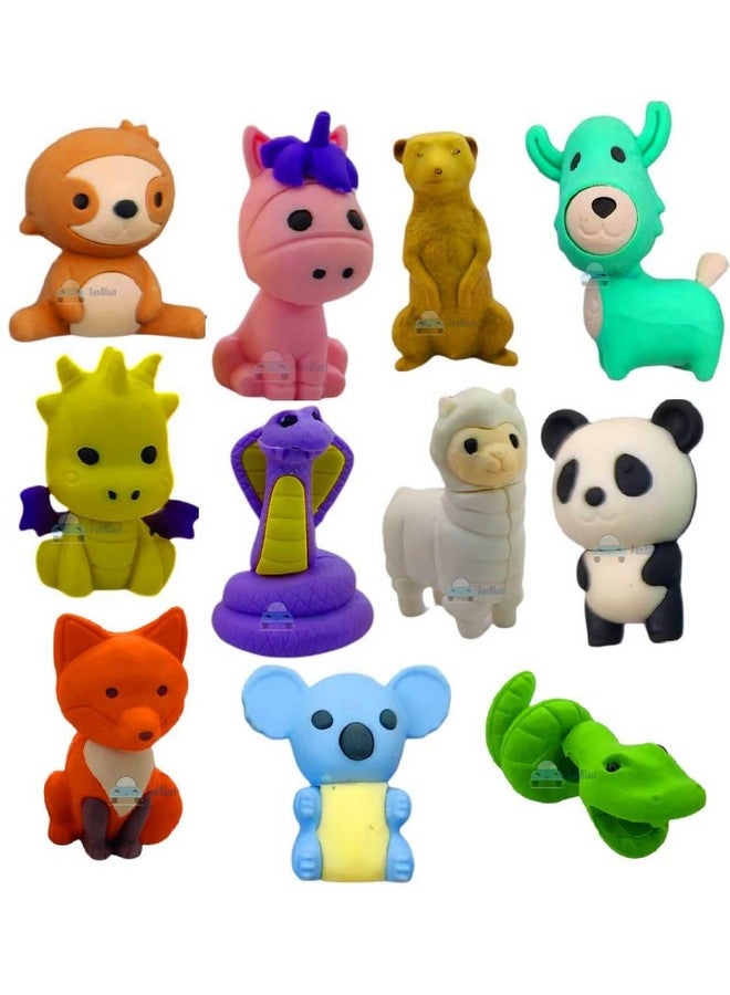 فنبلاست ممحاة فن بلاست الكرتونية للأطفال بأشكال مختلفة - مجموعة أدوات مدرسية للأطفال/ممحاة بطابع حيوانات، هدية عيد ميلاد للأولاد والبنات والأطفال (عبوة من 10 قطع؛ متعددة الألوان) - Image 1