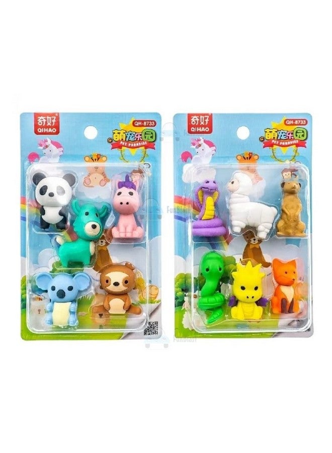 فنبلاست ممحاة فن بلاست الكرتونية للأطفال بأشكال مختلفة - مجموعة أدوات مدرسية للأطفال/ممحاة بطابع حيوانات، هدية عيد ميلاد للأولاد والبنات والأطفال (عبوة من 10 قطع؛ متعددة الألوان) - Image 5