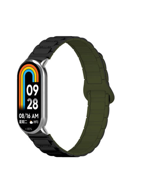 For Mi Band 9/8/7/6/5 Strap Creative Chinese Summer Women's Niche Armored Wristband NFC-Color:A- Fine Armor-black With Green-Specifications:For XiaomiBracelet 4 Strap "transparent Shell]