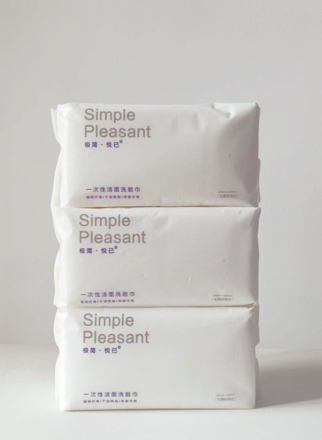 simple pleasures Simple Pleasant Pure Plant Fiber Cotton Soft Towel 3 Packages, 180g (Each Package) Pearl Pattern Thick Tough Face Towel, Zero Addition, Wet Water Does Not Break a Towel Multi-Purpose - Image 1