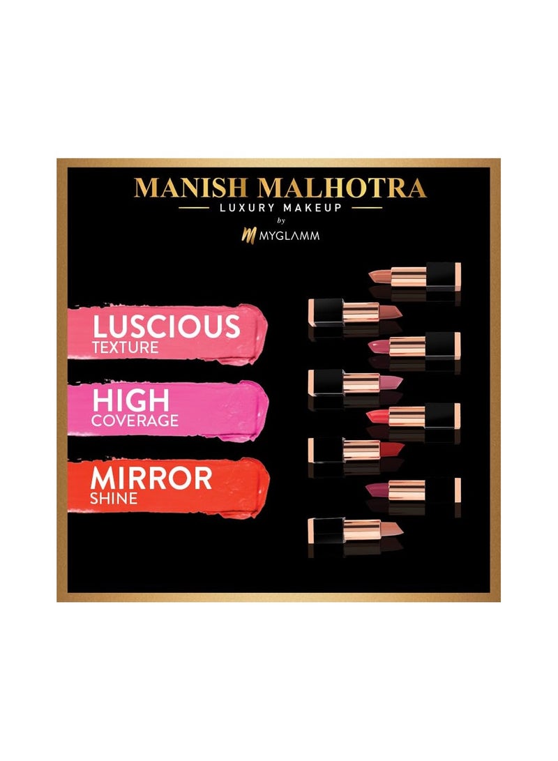 MyGlamm Manish Malhotra Hi Shine Lipstick Almond Creme Lightweight Long wear Lipsticks - Image 3