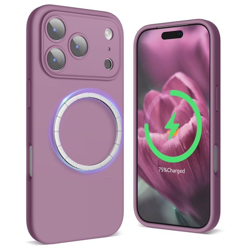 SURPHY Case for iPhone 17 Pro Case Compatible with MagSafe 63 inch 2025 Liquid Silicone 17 Pro Phone Cases Whit Soft Microfiber Lining Lilac Purple - Image 2