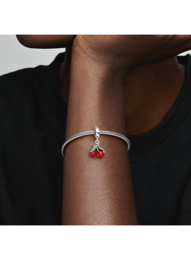PANDORA Asymmetrical Cherry Fruit Dangle Charm - Image 5