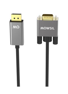 MOWSIL DisplayPort to VGA Cable 2Mtr,Supported Resolution 1080P@60Hz,Aluminum Alloy Body and Gold Plated Connector  - Image 1