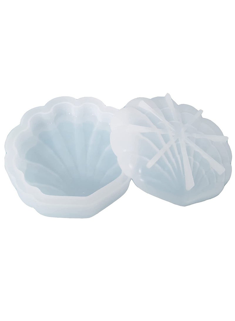 SYOSI Box Resin Mold, Silicone Resin Molds Jewelry Storage Box Molds, Seashell Epoxy Molds for Resin Crafts DIY Seashell Storage Box - Image 1