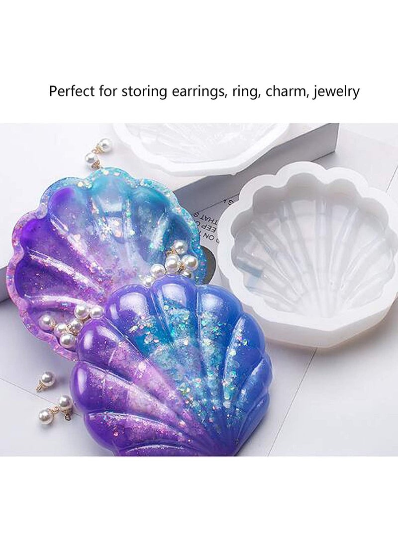 SYOSI Box Resin Mold, Silicone Resin Molds Jewelry Storage Box Molds, Seashell Epoxy Molds for Resin Crafts DIY Seashell Storage Box - Image 3