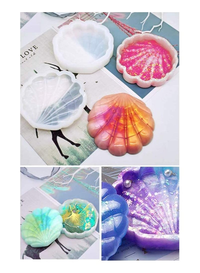 SYOSI Box Resin Mold, Silicone Resin Molds Jewelry Storage Box Molds, Seashell Epoxy Molds for Resin Crafts DIY Seashell Storage Box - Image 2