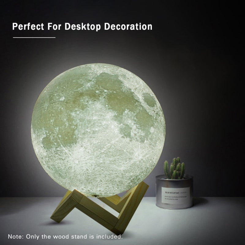 Moon Light Stand: Large Size Solid Wood Durable Wear-Resistant - Detachable Easy-To-Install Light Holder for Desktop Decoration & Night Use - Image 2