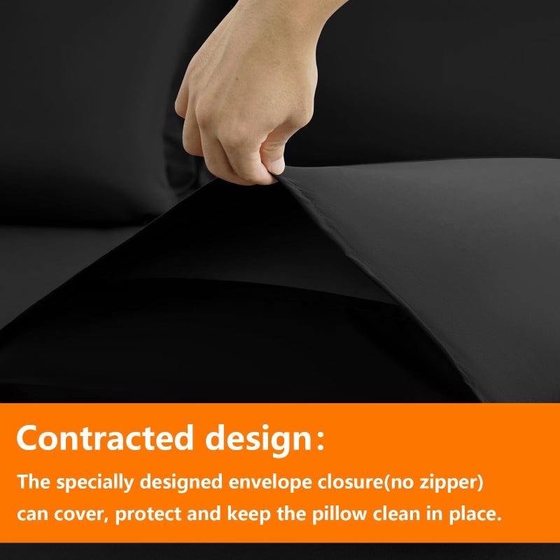 TAIMIT Queen Size Comforter Set - 7 Pieces, Bed in a Bag Bedding Sets with All Season Soft Quilted Warm Fluffy Reversible Comforter,Flat Sheet,Fitted Sheet,2 Pillow Shams,2 Pillowcases,Black - Image 4