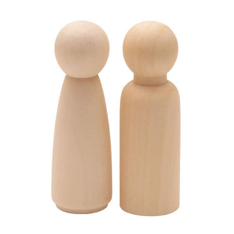 Muka Wood Peg Dolls Unfinished 35 inch Pack of 30 Wooden Peg People for DIY Crafts 